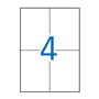 Pacote com 400 etiquetas retangulares Apli, 105 x 148 mm - 100 folhas com 4 etiquetas cada - Adesivo permanente - Bordas retas -