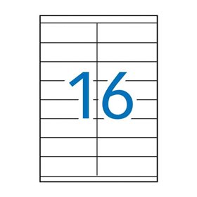 Pacote Apli com 1.600 etiquetas retangulares de 105x35mm - 100 folhas com 16 etiquetas cada - Adesivo permanente - Bordas retas 