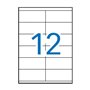Pacote com 1.200 etiquetas retangulares Apli, 105x48mm - 100 folhas com 12 etiquetas cada - Adesivo permanente - Bordas retas - 