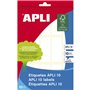 Pacote com 150 etiquetas retangulares Apli 20x50mm - 10 folhas com 15 etiquetas cada - Adesivo permanente - Cantos arredondados 
