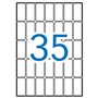Pacote com 525 etiquetas retangulares Apli, 18x40mm - 15 folhas A5 com 35 etiquetas cada - Adesivo permanente - Cantos arredonda