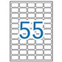 Pacote Apli com 5.500 etiquetas retangulares de 36,8 x 23,8 mm - 100 folhas com 55 etiquetas cada - Adesivo removível - Cantos a