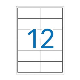 Pacote com 1.200 etiquetas retangulares Apli, 97 x 42,4 mm - 100 folhas com 12 etiquetas cada - Bordas retas - Adesivo removível