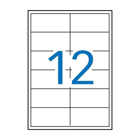 Pacote com 1.200 etiquetas retangulares Apli, 97 x 42,4 mm - 100 folhas com 12 etiquetas cada - Bordas retas - Adesivo removível