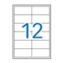 Pacote com 1.200 etiquetas retangulares Apli, 97 x 42,4 mm - 100 folhas com 12 etiquetas cada - Bordas retas - Adesivo removível