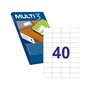 Pacote Multi3 com 4.000 etiquetas brancas de bordas retas, tamanho 52,5 x 29,7 mm, com adesivo permanente para múltiplos usos.