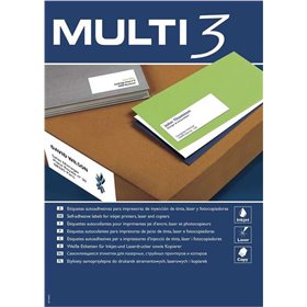 Pacote Multi3 com 2700 etiquetas brancas, tamanho 70x30mm - 100 folhas x 27 etiquetas - Ideal para impressão