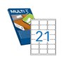 Pacote Multi3 com 2.100 etiquetas brancas com bordas arredondadas, tamanho 63,5 x 38,1 mm, com adesivo permanente para múltiplos
