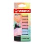 Kit com 5 Marcadores Fluorescentes Stabilo Boss Mini Pastel - Espessura da Linha entre 2 e 5 mm - Tinta à Base de Água - Não Sec
