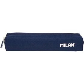 Estojo redondo pequeno Milan Série 1918 - Tecido resistente a rasgos - Medidas: 20,5 x 4,5 x 5 cm - Azul escuro
