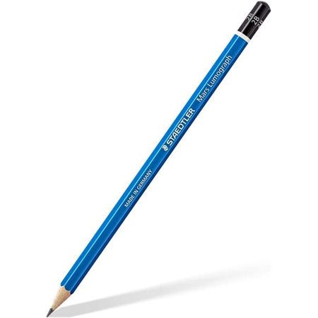 Lápis de grafite hexagonal Staedtler Mars Lumograph 100 - Mina 2B - Resistente à quebra - Madeira proveniente de florestas suste