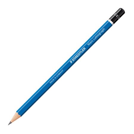 Lápis de grafite hexagonal Staedtler Mars Lumograph 100 - Mina H ultrarresistente de 2 mm - Madeira proveniente de florestas sus