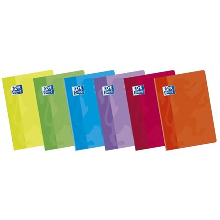 Caderno Oxford School Classic A4 com grampos, papel quadriculado 3x3x16 - Capa flexível - 48 folhas - Cores sortidas