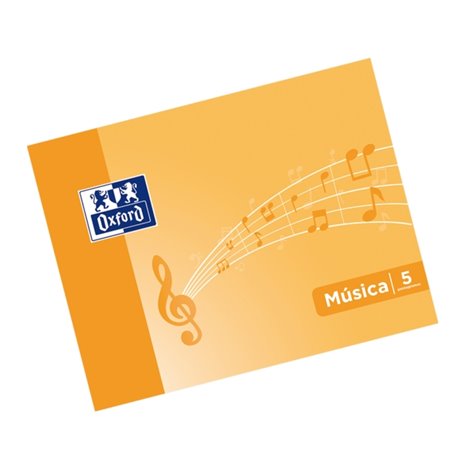 Caderno de Música Oxford com Grampos, Formato A5 Paisagem, 10 Folhas - 5 Pautas, Espaçamento entre Linhas de 4mm - Capa Mole - L