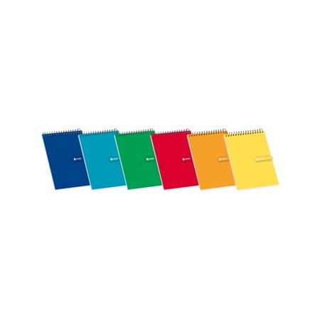 Caderno espiral Enri, 80 folhas, quadriculado 4x4mm - Tamanho 12 - Ideal para anotações - Capa flexível em cores sortidas