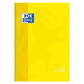 Caderno espiral Oxford Europeanbook 1, formato A4+, quadriculado 5x5mm, 80 folhas, faixa colorida, capa extra dura com acabament