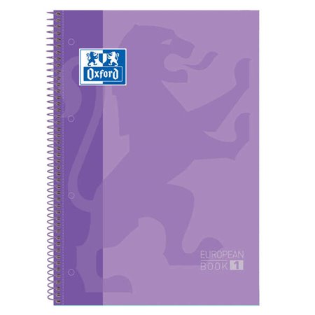 Caderno espiral Oxford Europeanbook 1, formato A4+, quadriculado 5x5mm - 80 folhas - faixa colorida - capa extra dura com acabam