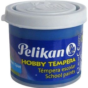 Tinta têmpera escolar Pelikan, frasco de 40ml - Fácil de lavar - Ideal para atividades escolares - Azul