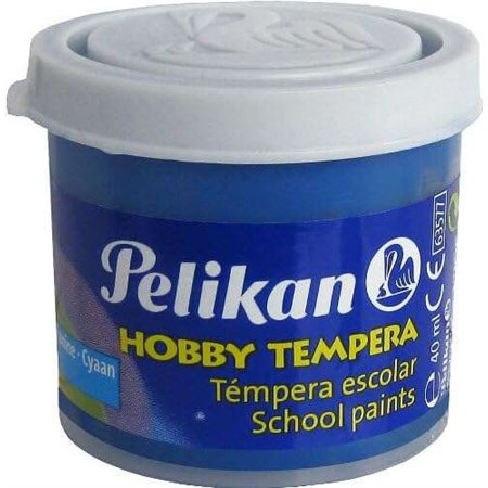 Tinta têmpera escolar Pelikan, frasco de 40ml - Fácil de lavar - Ideal para atividades escolares - Azul