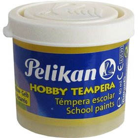 Tinta têmpera escolar Pelikan, frasco de 40ml - Fácil de lavar - Ideal para atividades escolares - Amarela