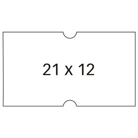 Pacote com 6000 etiquetas brancas Apli para máquinas de etiquetagem de preços de 1 linha - Tamanho 21 x 12 mm - 6 rolos com 1000