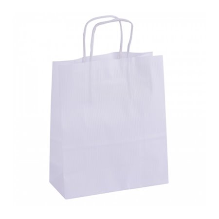 Pacote com 50 Sacolas Kraft Apli - Alta Resistência - Alças Torcidas - Reutilizáveis e Recicláveis - Brancas