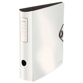 Pasta Leitz Active Solid Lever Arch para formato A4 - Lombada arredondada de 75 mm - Mecanismo de 180° - Fecho elástico - Branca