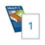 Pacote Multi3 com 100 etiquetas brancas com bordas arredondadas, tamanho 199,6 x 289,1 mm, com adesivo permanente para múltiplos