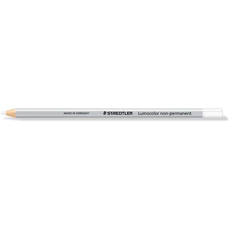 Lápis de cor hexagonal Staedtler Lumocolor 108 - Especial para superfícies lisas - Marcação opaca - Branco