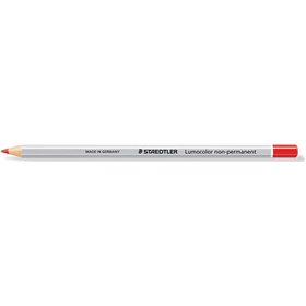 Lápis de cor hexagonal Staedtler Lumocolor 108 - Especial para superfícies lisas - Marcação opaca - Vermelho