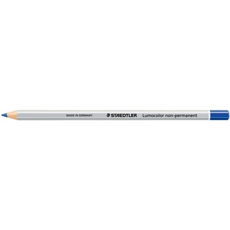 Lápis de cor hexagonal Staedtler Lumocolor 108 - Especial para superfícies lisas - Marcação opaca - Azul