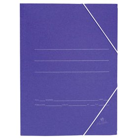 Pasta de papelão simples Mariola, tamanho fólio, 500 g/m² - Dimensões: 34 x 25 x 1 cm - Fecho elástico - Azul fosco