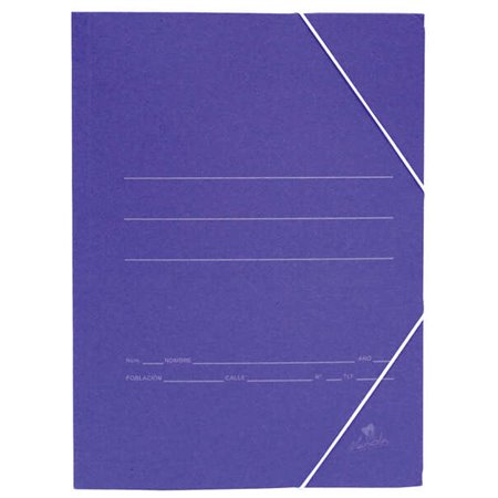 Pasta de papelão simples Mariola, tamanho fólio, 500 g/m² - Dimensões: 34 x 25 x 1 cm - Fecho elástico - Azul fosco