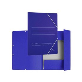 Pasta de papelão Mariola com abas, tamanho fólio, 500 g/m² - Dimensões: 34 x 25 x 1 cm - Fecho elástico - Azul fosco