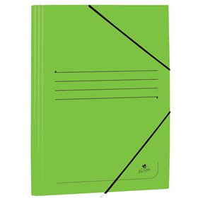 Pasta Mariola em cartão revestido com abas, tamanho fólio, 500 g/m² - Dimensões 34 x 25 x 1 cm - Fecho elástico - Verde