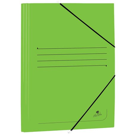 Pasta Mariola em cartão revestido com abas, tamanho fólio, 500 g/m² - Dimensões 34 x 25 x 1 cm - Fecho elástico - Verde