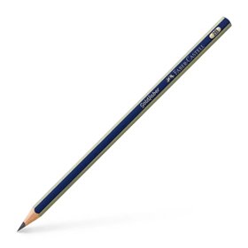 Lápis de grafite Faber-Castell Goldfaber 1221 2B - Alta qualidade - Resistente à quebra - Corpo azul com listras douradas