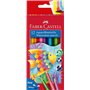 Lápis de cor aquarela Faber-Castell Classic Colour, pacote com 12 lápis hexagonais + pincel - Resistentes à quebra - Cores sorti