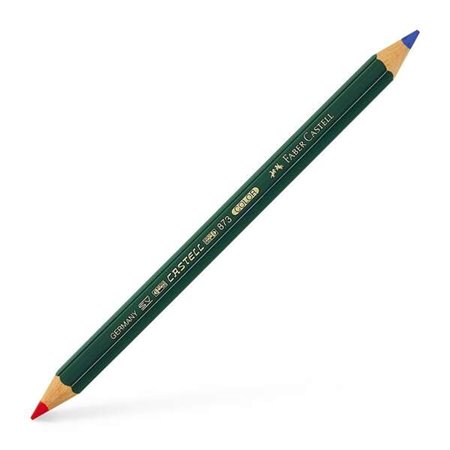 Lápis hexagonal bicolor grosso Faber-Castell Castell Color 873 - Ecológico - Resistente à quebra - Vermelho/Azul