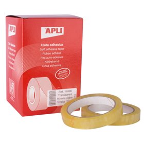 Fita adesiva transparente Apli 15mm x 66m - Impermeável e resistente às intempéries - Fácil de rasgar à mão - Ideal para artesan