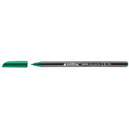 Marcador Edding 1200 - Ponta redonda - Espessura da linha entre 0,5 e 1 mm - Tinta à base de água - Verde