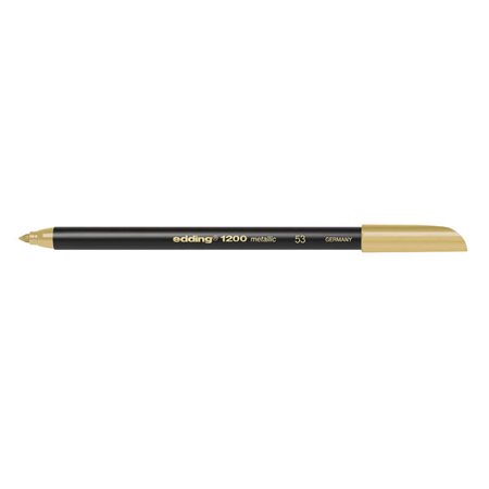 Marcador Edding 1200 - Ponta Redonda - Largura da Linha de 1mm - Tinta à Base de Água - Cor Dourada