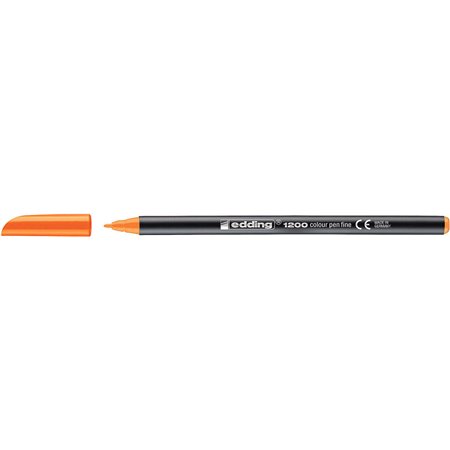 Marcador Edding 1200 - Ponta Redonda - Espessura da Linha de 1mm - Tinta à Base de Água - Laranja Neon