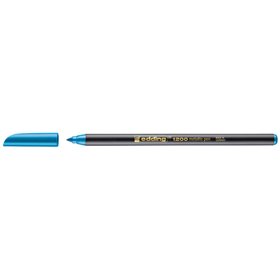 Marcador Edding 1200 - Ponta Redonda - Espessura da Linha de 1mm - Tinta à Base de Água - Azul Metálico