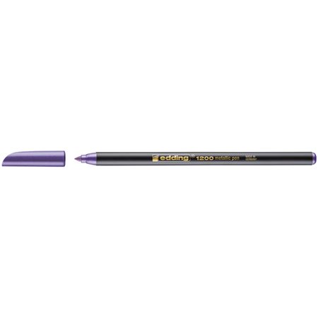 Marcador Edding 1200 - Ponta Redonda - Espessura da Linha de 1mm - Tinta à Base de Água - Violeta Metálico