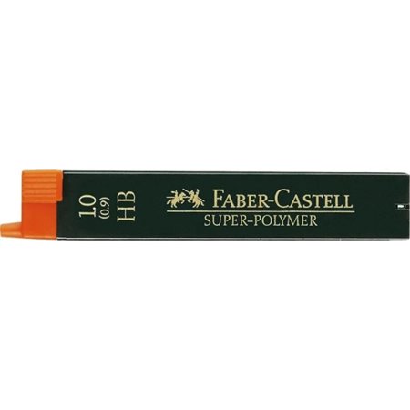 Faber-Castell 9069 Pacote com 12 Minas Superpolímeras para Lapiseiras 1.0 HB - Resistentes e com Escrita Suave