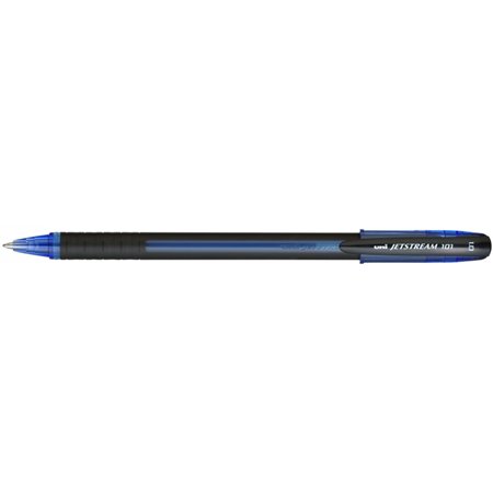 Caneta esferográfica Uni-ball JetStream SX-101-10 - Ponta de 1 mm - Secagem instantânea - Ideal para canhotos - Azul