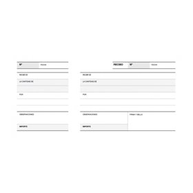 Bloco de Recibos Apli - Três Folhas, Formato Paisagem - Papel Litográfico - Modelo A-16 - Gramatura 60gsm - Microperfurado para 
