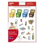 Pacote com 276 adesivos temáticos de reciclagem da Apli - Adesivo removível - Ilustrações divertidas - Ideal para escolas - 100%