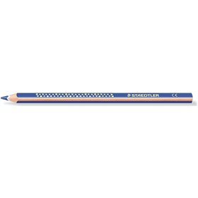 Lápis de cor triangular Staedtler Jumbo Noris 128 - Grafite de 4 mm - Resistente à quebra - Design ergonômico - Azul